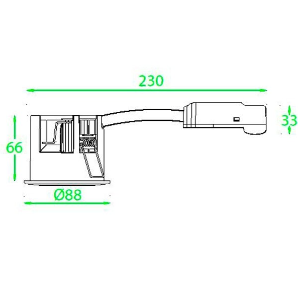 BLUE-DL Indbygningsspot m, GU10 fatning G2 - Messing