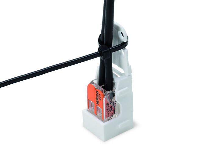 Mont.holder 221-serie klemmemuffe, lodret, snap-in, Sort