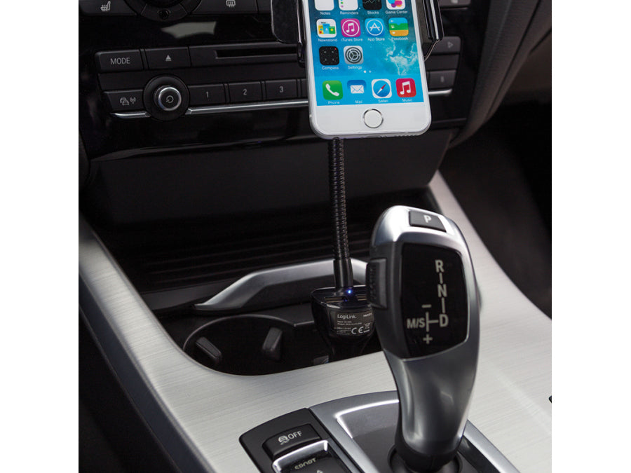 Svanehals billader/holder til smartphone - 2 x usb