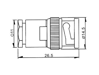 BNC han til RG58 (Ø5mm) - Twist-on