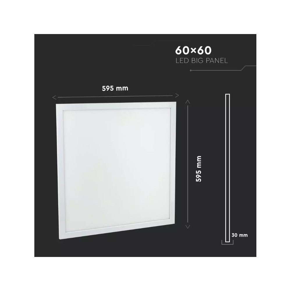 V-Tac 60x60 LED panel med bagbelysning - 40W, hvid kant