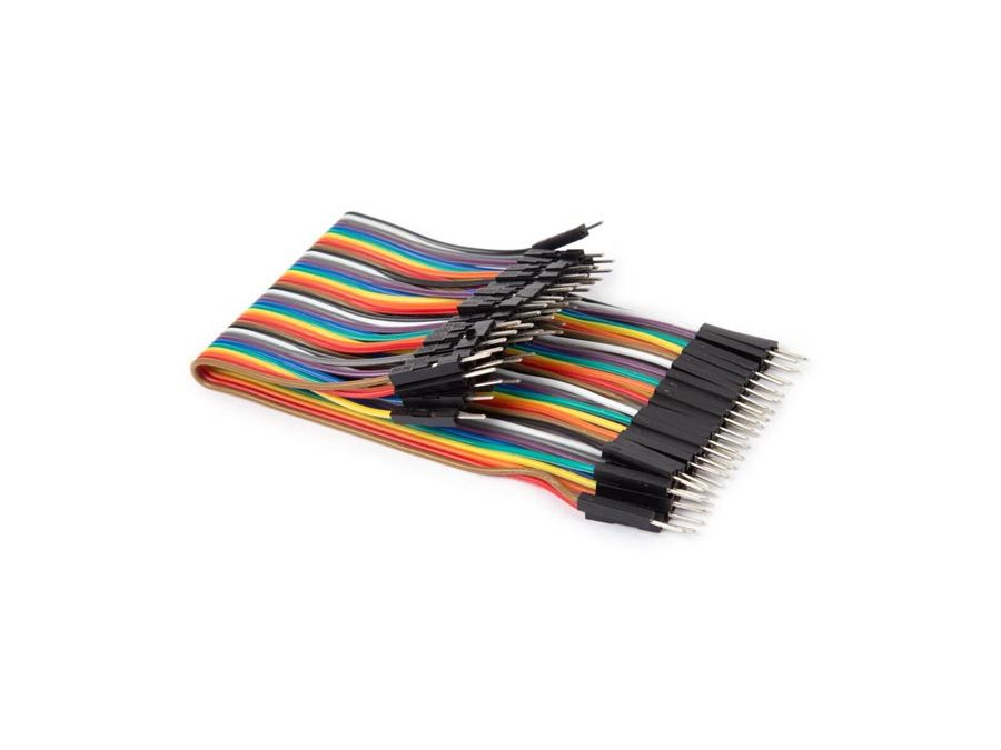 Jumper ledning - Han/han, til breadboard, 40 ledere (15cm)