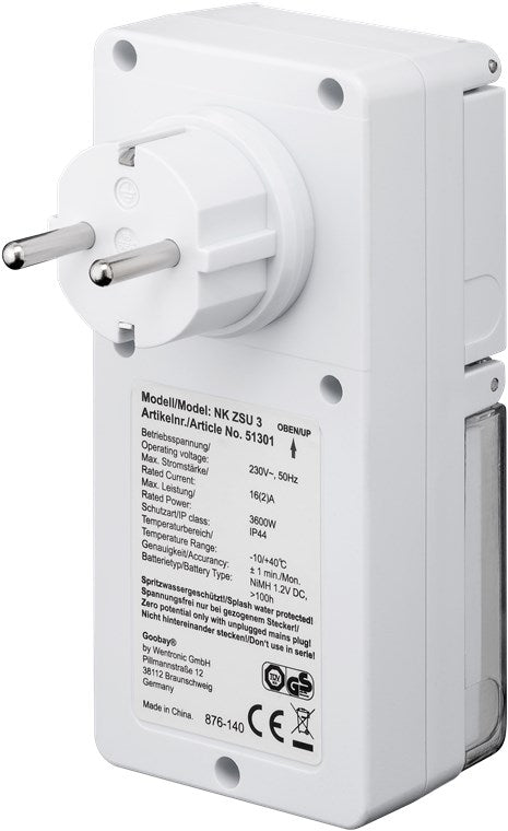 Tænd/slukur - Digital, Udendørs, Uge-programmerbar, CEE7/3