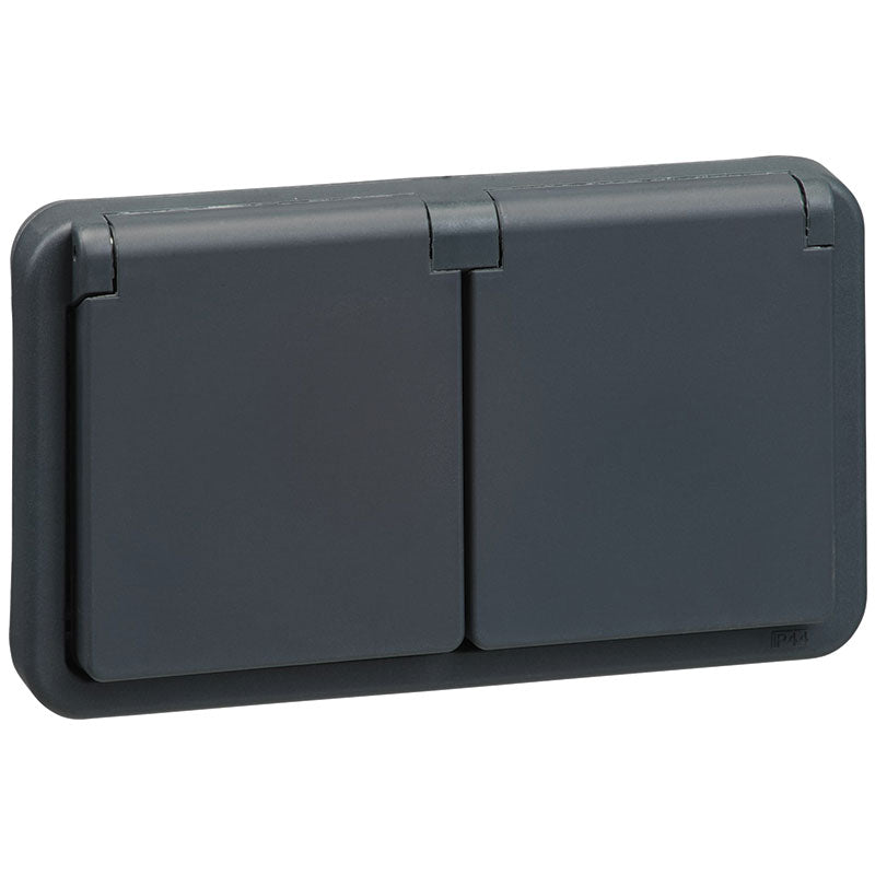 LK Opus 74 dobbelt stikkontakt med jord - antracit