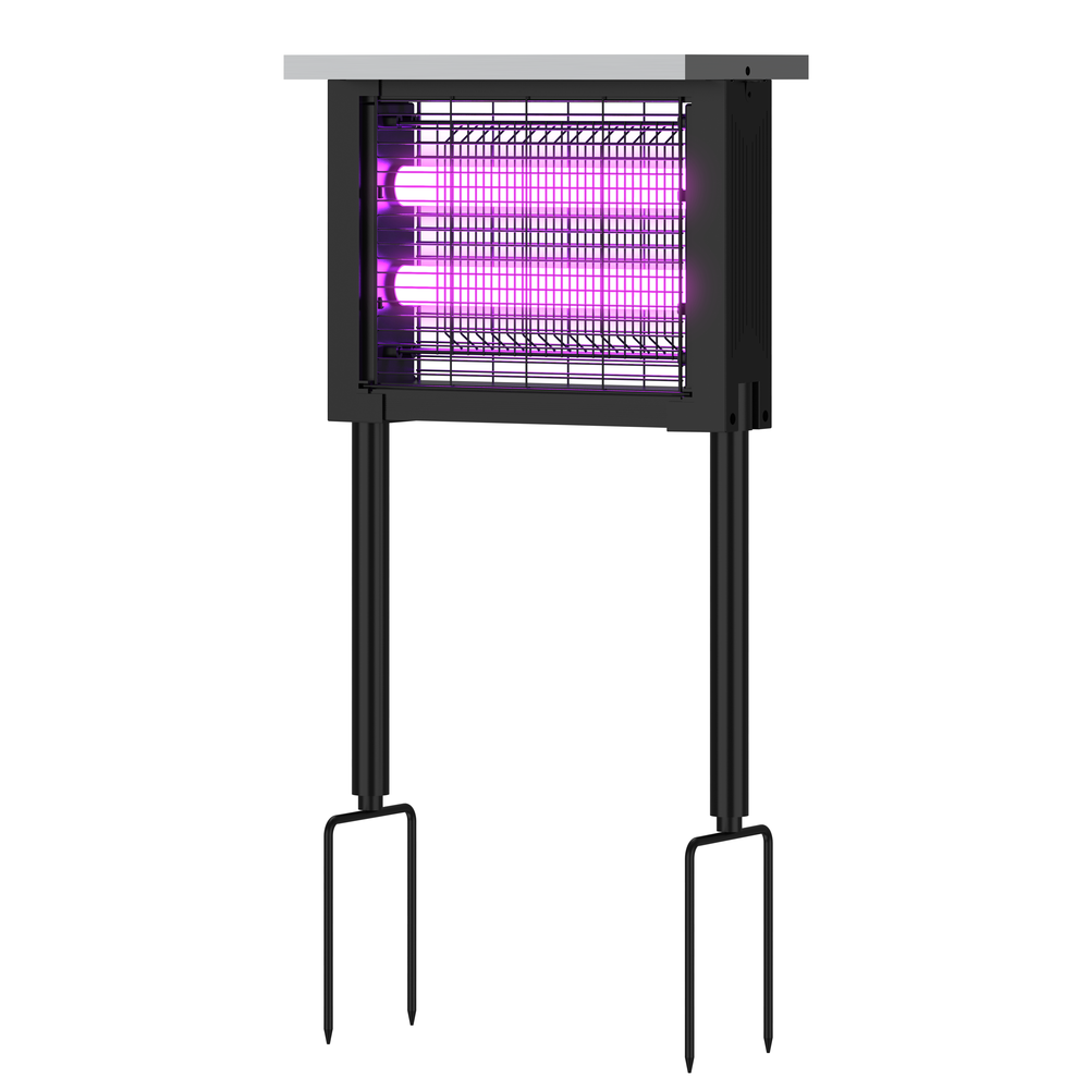 Sort solcelle insektlampe IP65 - 10W - Dækker 60m2 - Effekt: 1,3W