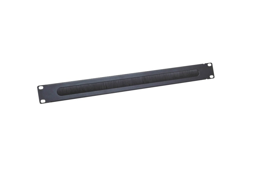 19" Kabelgennemføring m. børsteindsats - 1U, Sort