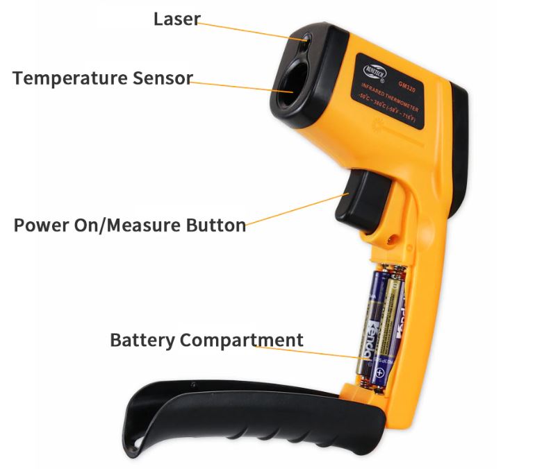GM320 Infrarødt termometer m. laser (-50~400°C)