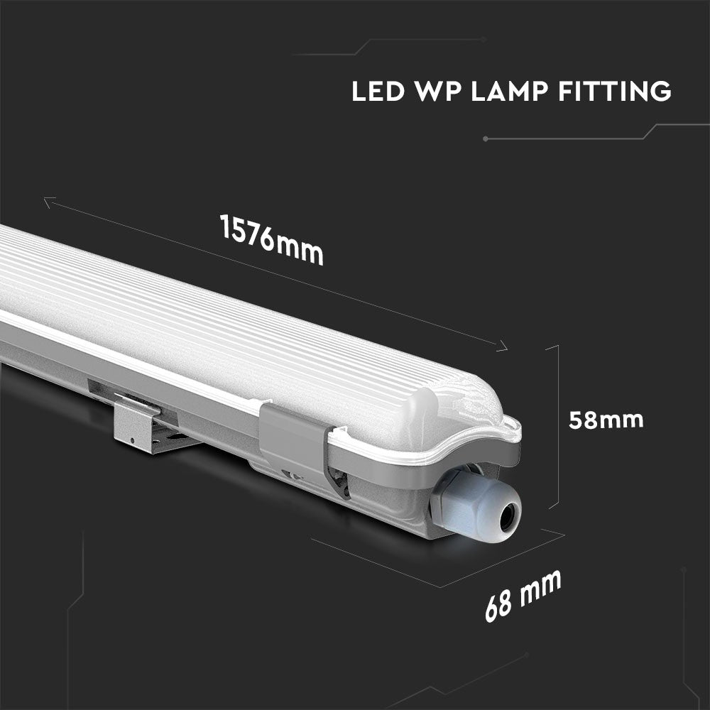 Vandtæt LED Rør Lampe - 22W, 150cm, 6400K, IP65, 2000lm, RA80