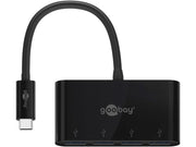 USB-C hub - 1 x USB-C til 4 x USB-A 3.0, Sort