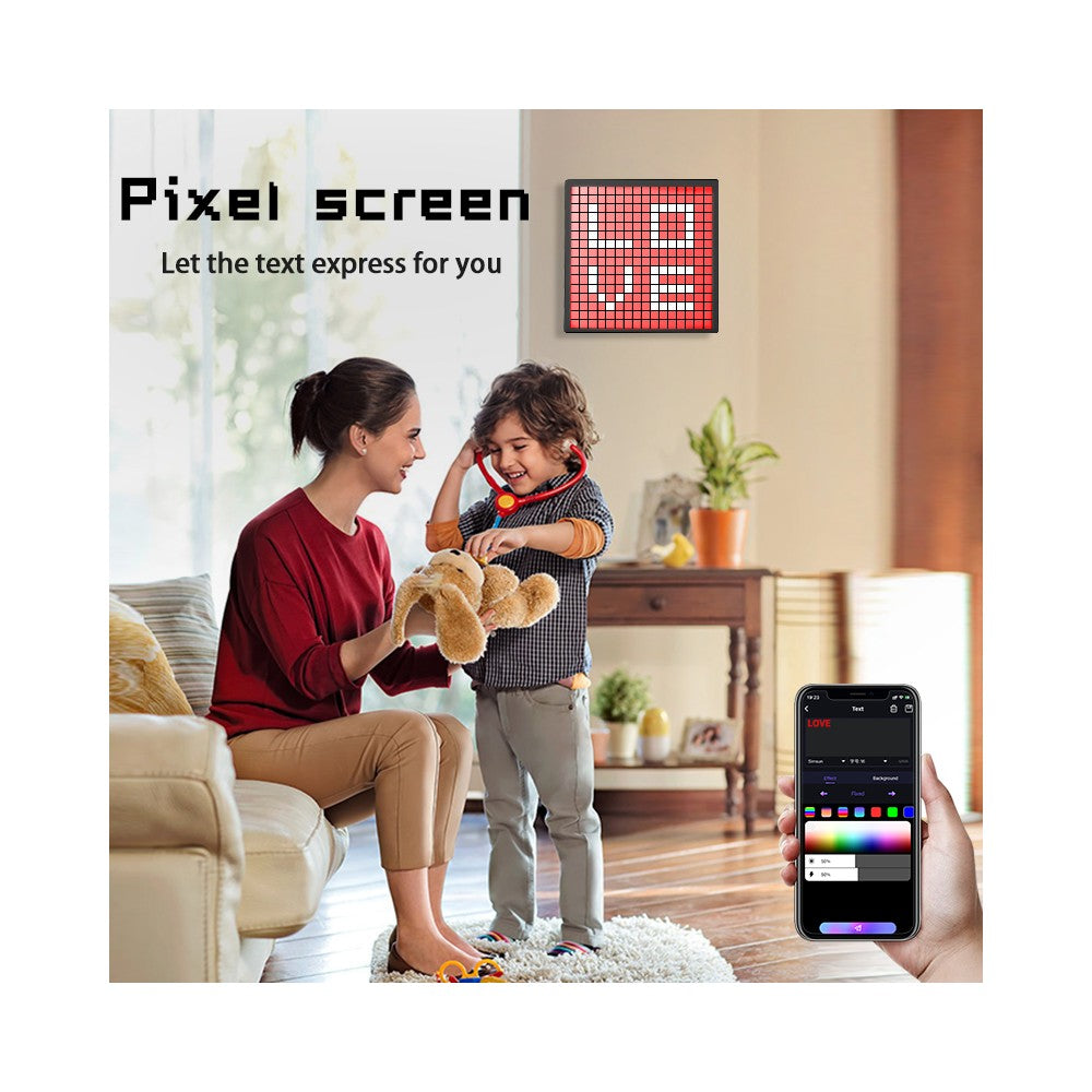16x16 Pixel Bluetooth LED-display med 5V USB-strømforsyning - Effekt: 10W