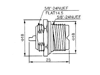 UHF(SO-239) chassisfatning - 1 hul montering (Ø15,6mm)