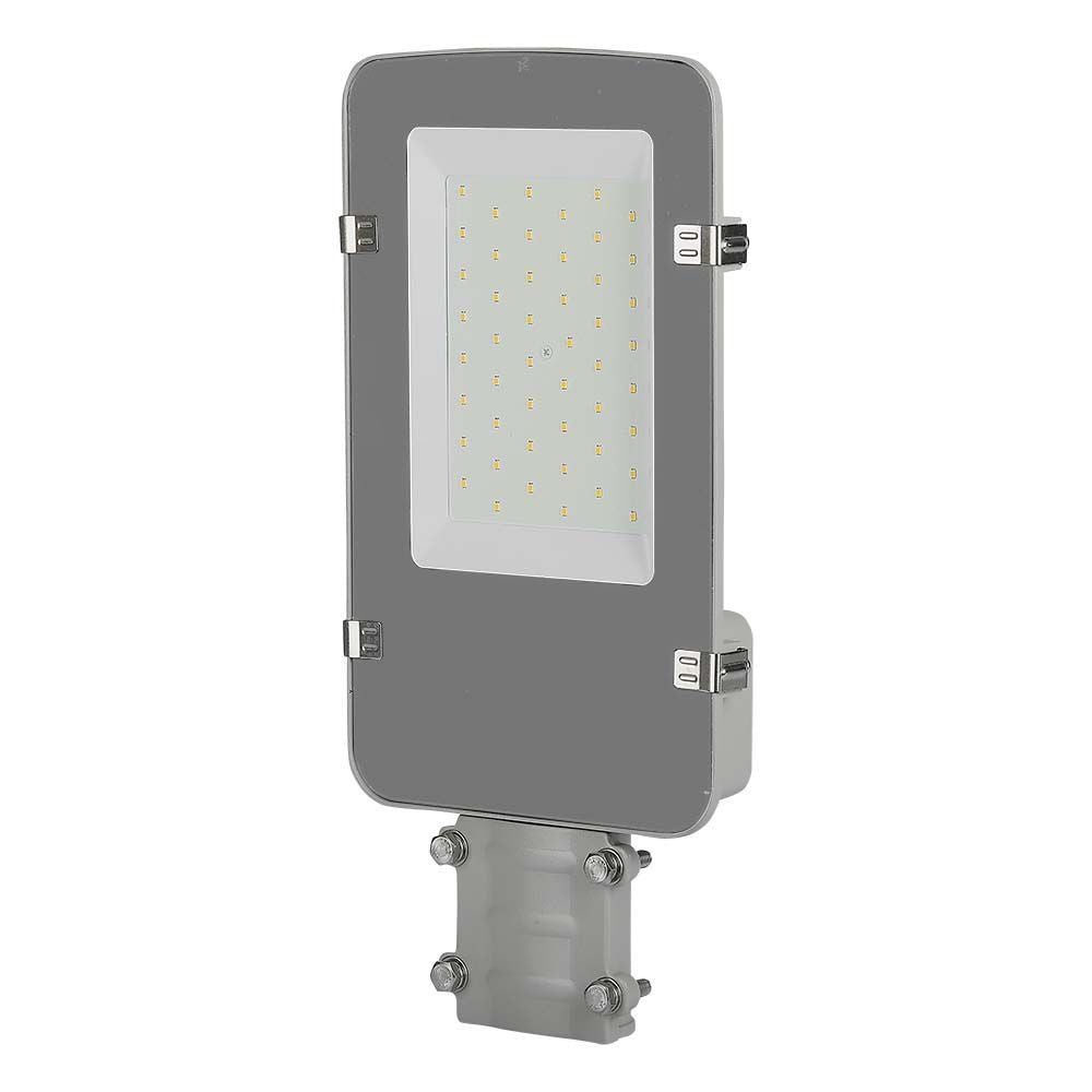 30W LED vejlygte med Samsung chip, 4000K, grå hus, 3000lm, RA80, IP65, 5 års garanti