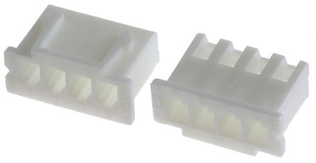Ledning-til-print stikhus - JST XH, 4pol hun, 2,5mm