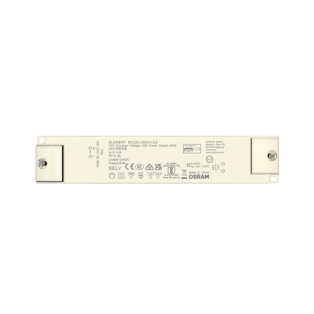 Osram 60W Strømforsyning - 12V DC, 5A, IP20 - Indendørs Brug
