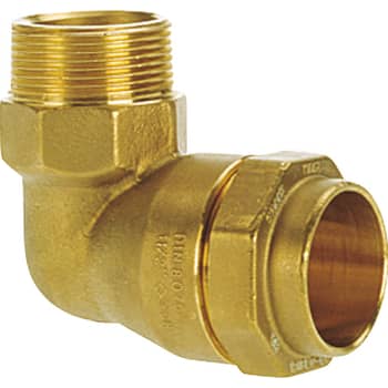 Isiflo 50 mm x 1.1/4" vinkel 90° med nippel, messing, PN16