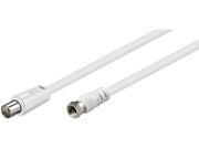 Antennekabel - F han til COAX han, 3C-2V CCS, Hvid (5m)