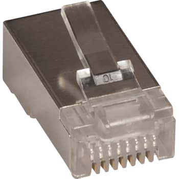 Modular plug RJ45 skærmet til stiv leder, rund kabel