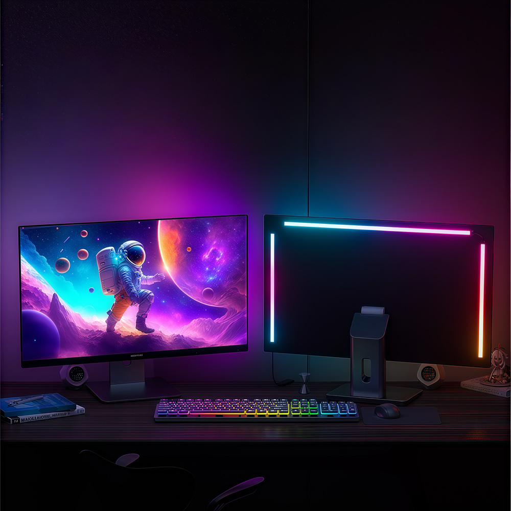 PC Sync LED Strip 24' Skærm 3 Sider - RGBIC, USB, 60 LED/m, 10W/m