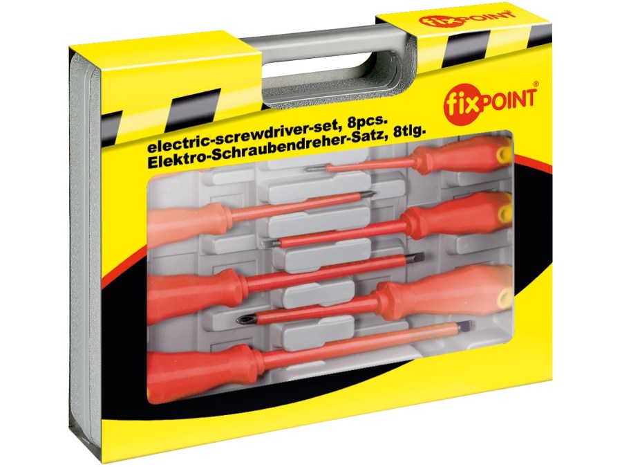 Elektrikker skruetrækkersæt - 7 isolerede + spændingstester