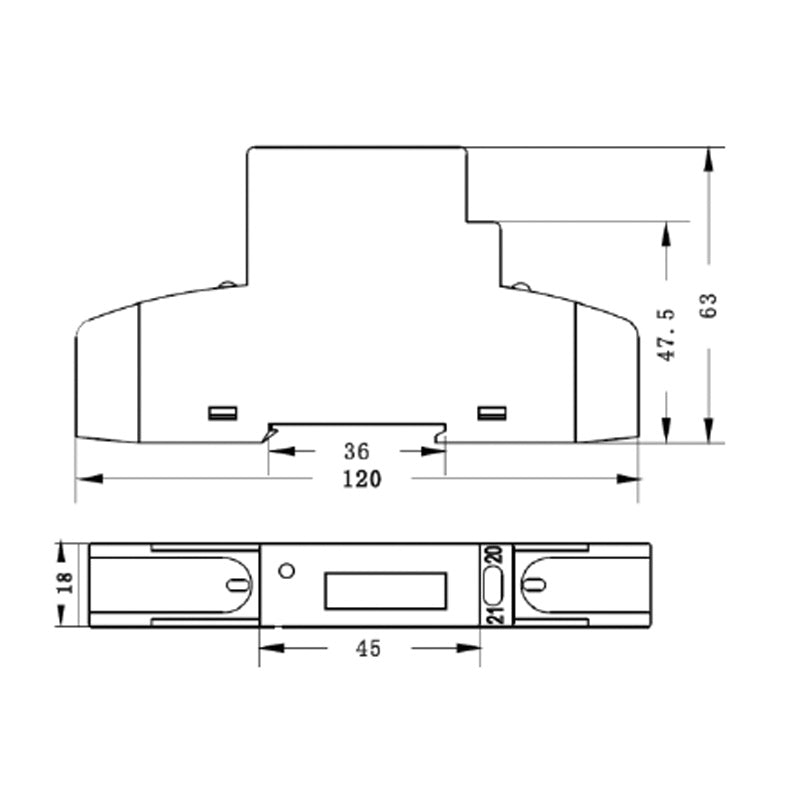Bimåler / Elmåler KWH for din skinne 1F 45A LCD