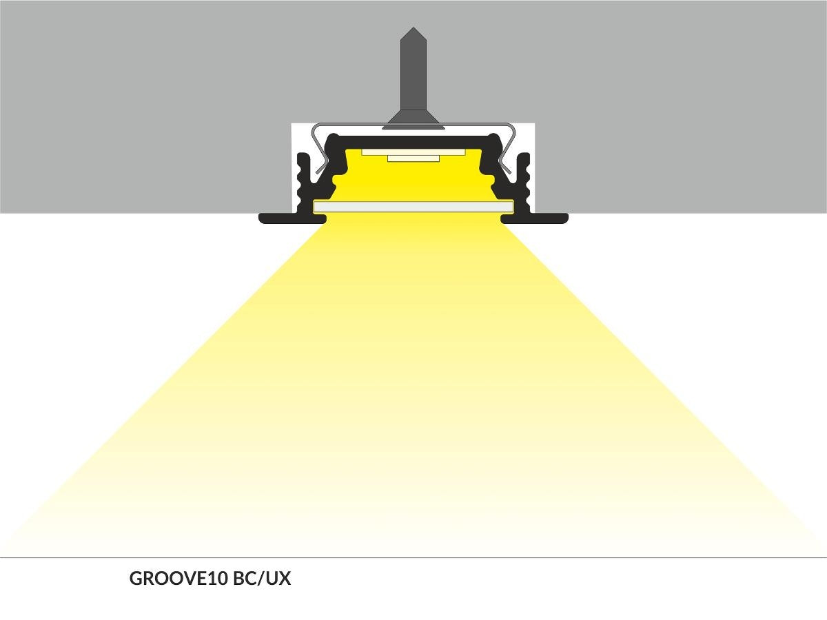 DIOFLEX Alu profil GROOVE10 BC/UX indbyg 1m24x7mm