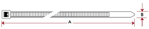 Kabelstrips - 4,8x300mm, Hvid (100 stk.)