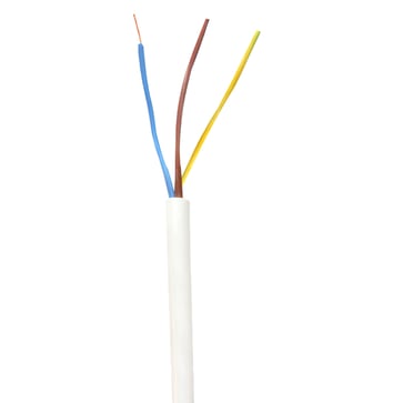 Plastkappeledning H03 VV-F 3G0,75 Hvid R100