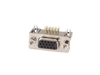 D-SUB stik - 15pol HD hun (VGA) 90° til print