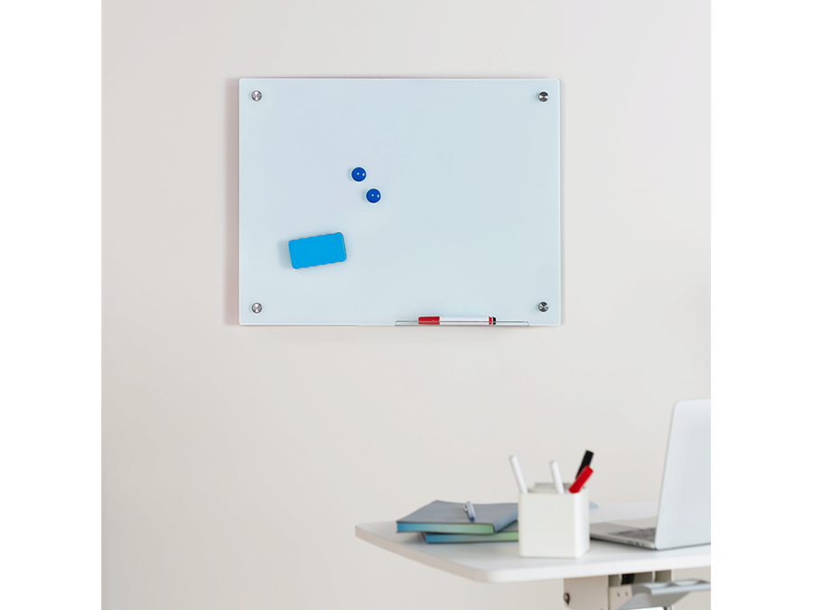 Magnetisk glas whiteboard - vægmont., rammeløs (60 x 45cm)