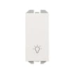 Simon 270 smal trykkontakt med lys symbol 10A - 230V mat hvid