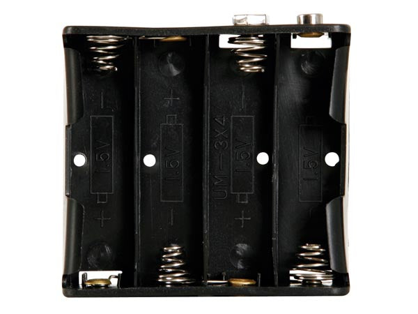 Batteriholder til 4xAA bat. (m. knapterminaler)