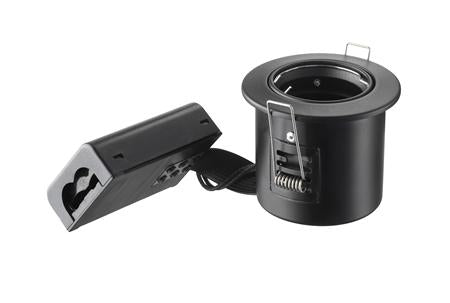 Indbygningsspot 230 v GU10 Max 7W Led Sort