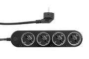Shelly Power Strip Gen4 Black - WiFi & Zigbee smart stikdåse