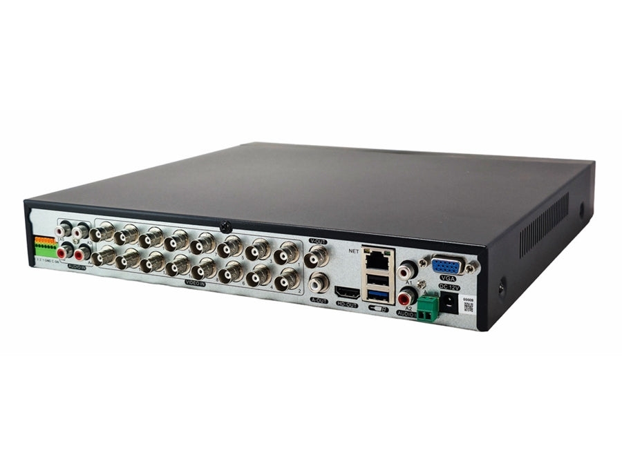 HD CCTV Hybridoptager, 16 kanal, TVI/CVI/AHD/Analog/IP, 5MP