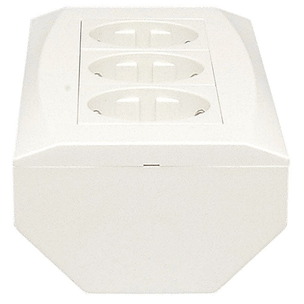 Tripel schuko stikkontakt med jord til hjørnemont.