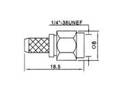 SMA han til RG58 kabel, Ø5mm, (krimptype)