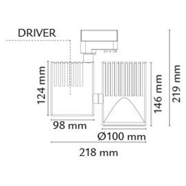 Zip Pro 36W LED 3000K 15° 3 faser mat hvid