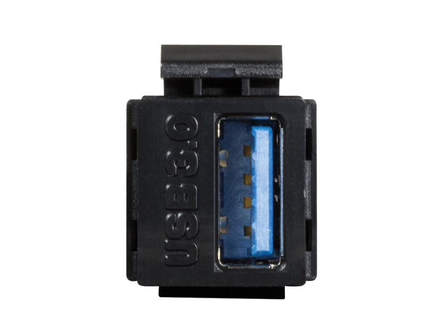 Keystone USB 3.0 fatning - 2 x USB A hun, Sort