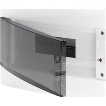 Gruppetavle 1x8 modul, hvid med røgfarvet låge, IP40