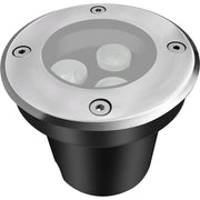 LEDlife nedgravningsspot - 3W, rund, rustfrit stål, 24V AC/DC, 240lm, IP68.