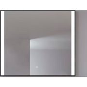 Loevschall Libra spejl 80x70 cm med sort ramme og to lysfelter