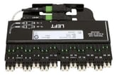 FACT-MPO modul Multimode OM4 med 24 LC på front og 2xMPO12 på bagsiden installeres på venstre side a