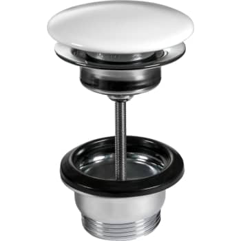 NICO push-up bundventil 1 1/4" kort, med hvid porcelæn top