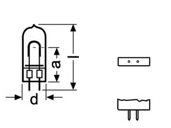 JDC stifthalogenpære - 120V / 300W GX6.35 (Osram 3400k 75h)