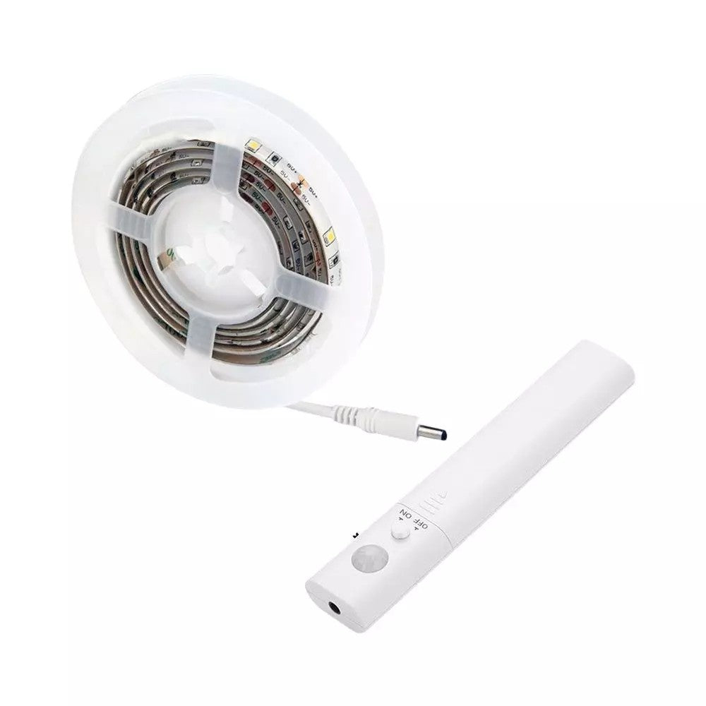 V-Tac 2,4W/m LED strip med PIR sensor, batteri og stænktæt beskyttelse - 1m, 6V, IP65