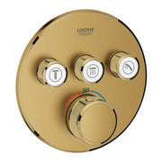 GROHE termostatbatteri Ø158mm udv dele/rund 3vent messing børste