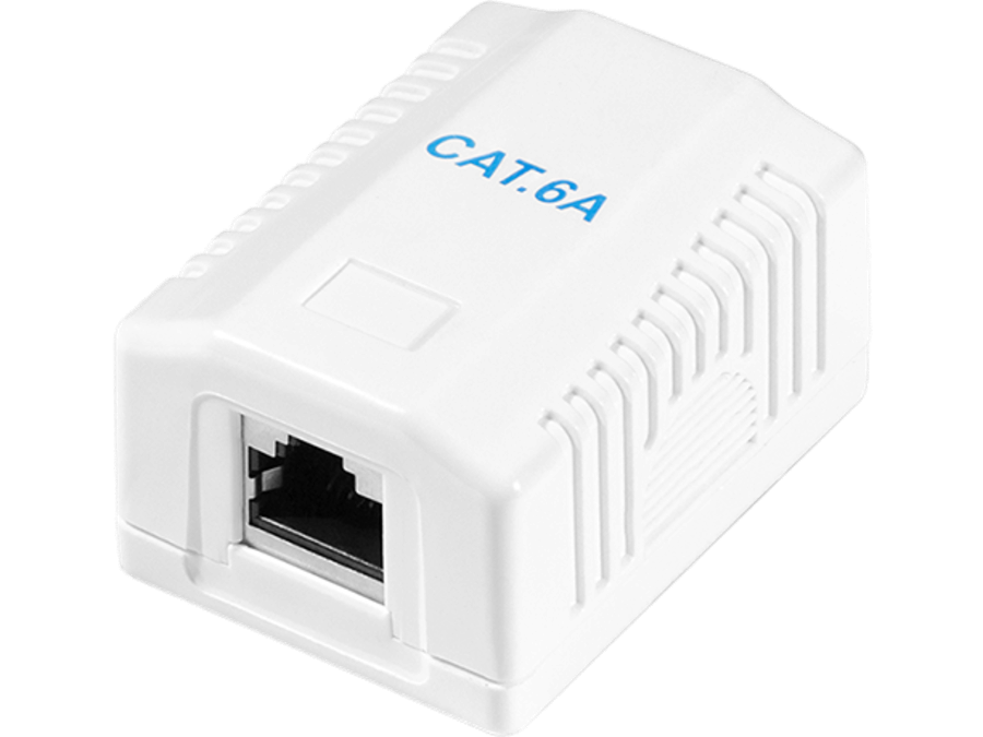 Cat.6A udtag til vægmontage - 1 x RJ45 hun, uskærmet