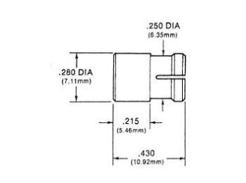 Linse/holder til 5mm LED - Rød, Rund (Ø7,1mm)