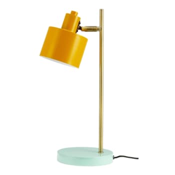 OCEAN bordlampe karry/messing/tyrkis