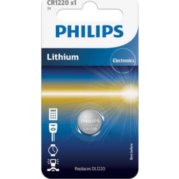 PHILIPS Lithium knapcellebatteri, CR1220 1 stk.